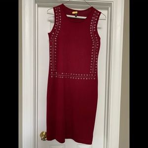 A  beautiful burgundy knit dress